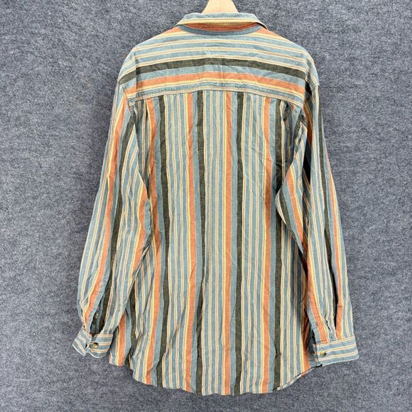 The Territory Ahead Shirt Men 2XL Tall Blue Striped Button Up Collared Cotton - Picture 2 of 6